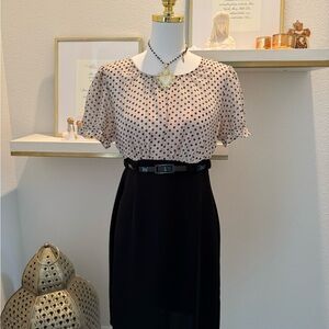 Italian midi dress 🇮🇹 Beige and Black